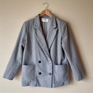 4TH+ RECKLESS Oversized Gray Double Breasted Blazer | Medium